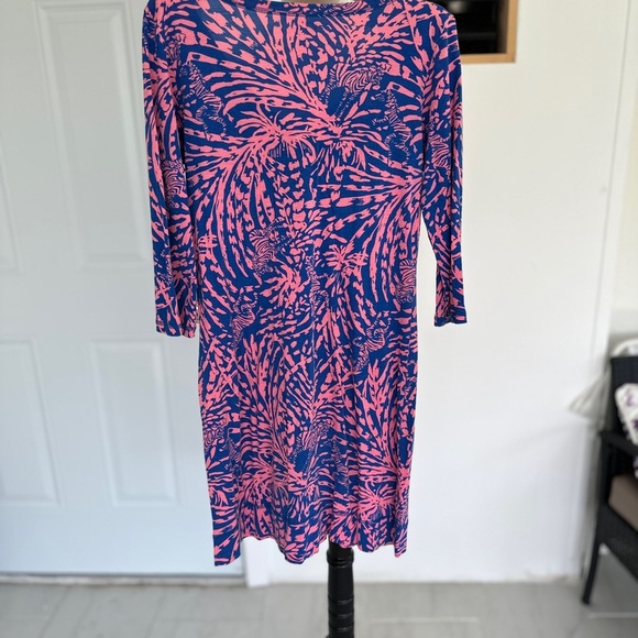 Lilly Pulitzer Pink and Blue Animal Print Top - Picture 3 of 3